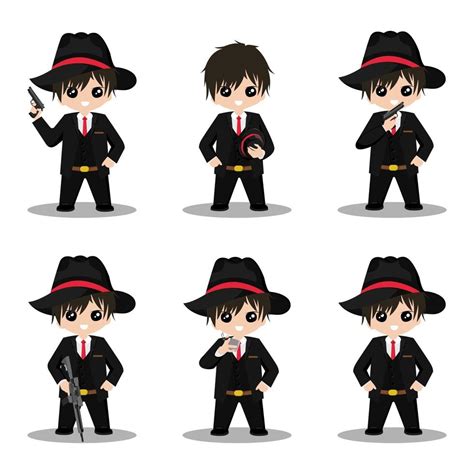 Cute Mafia cartoon character mascot vector design illustration 2298683 ...