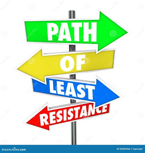 Path Of Least Resistance Word Arrow Signs Avoid Conflict Take Ea Stock Illustration - Image ...