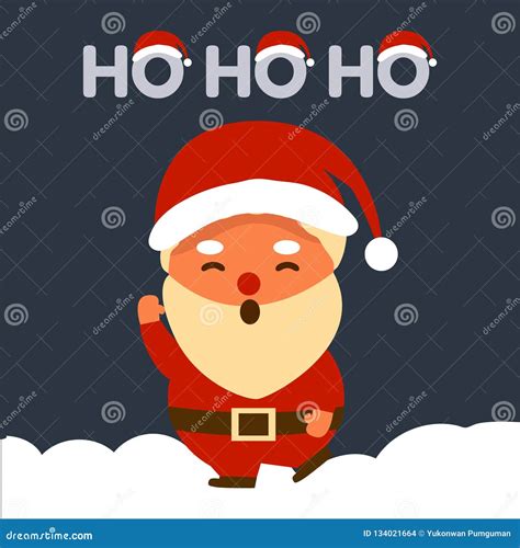 Merry Christmas with Santa Claus Says Ho Ho Ho, Cute Character Stock ...