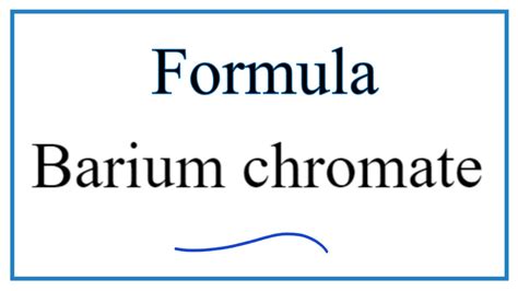 How to Write the Formula for Barium chromate - YouTube