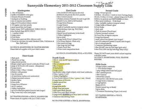 School Supplies: School Supplies List For 7th Grade