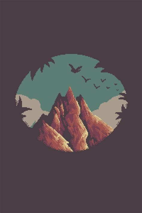 Pixel art mountain in 2024