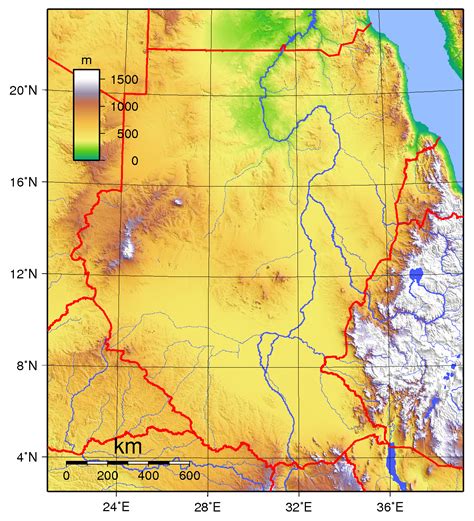 Physical map of Sudan. Sudan physical map | Vidiani.com | Maps of all ...