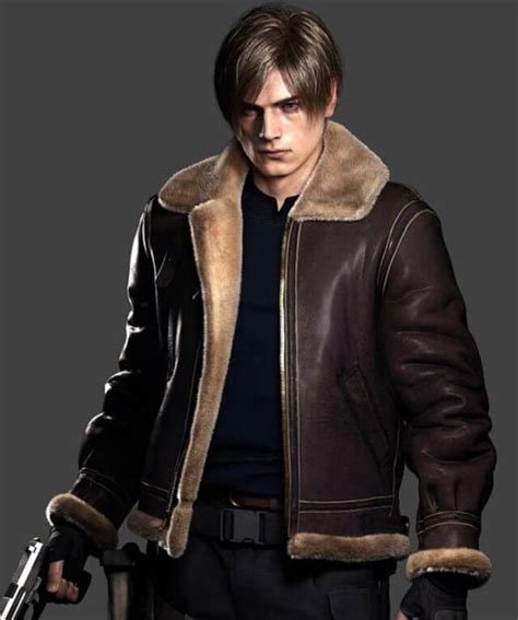 RE4 Remake Leon Kennedy Leather Jacket – AlexGear