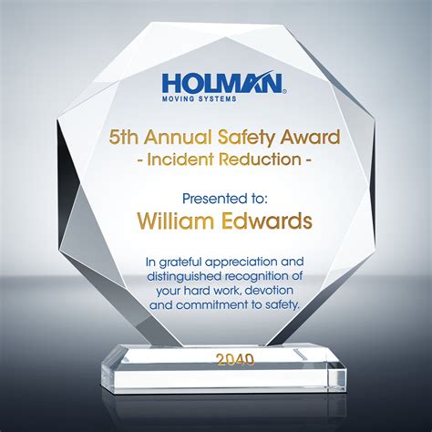 Annual Safety Recognition Award (#007-2) | Wording Ideas - DIY Awards