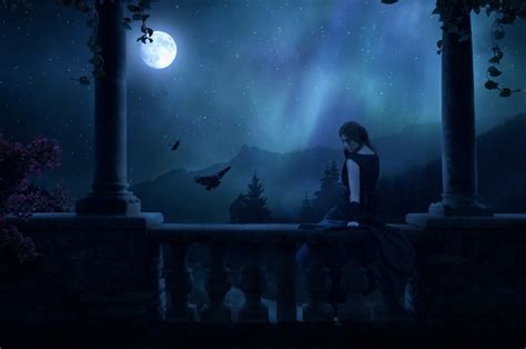 Fantasy, Emotional Moonlight Scene Photoshop Tutorial - PSD Stack