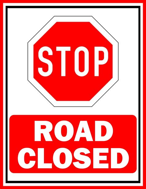 Printable Road Closed Ahead Sign | FREE Download