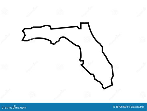 Florida Outline Map State Shape Vector Illustration | CartoonDealer.com ...