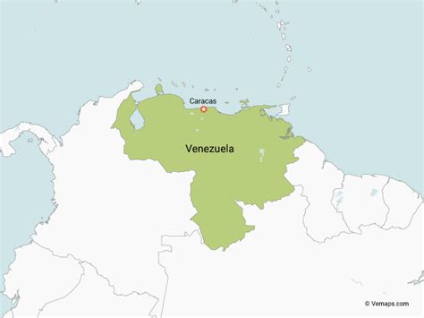 Map of Venezuela with Neighbouring Countries | Free Vector Maps | Map ...