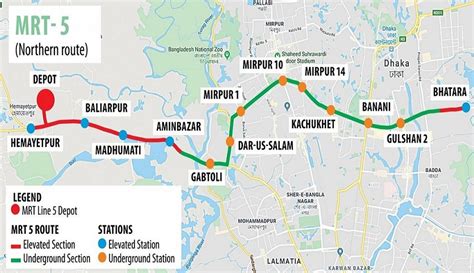 Dhaka Metro Rail Route Map