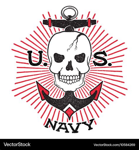 Old school us navy design Royalty Free Vector Image