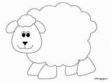 Sheep Coloring Pages Drawing Lamb Printable Kids Preschool Template  sketch template