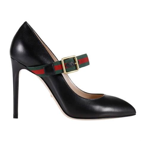 GUCCI: Sylvie Pumps with 10.5 cm heel and Web buckle | Pumps Gucci Women Black | Pumps Gucci ...