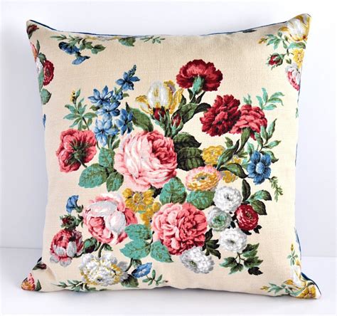 Vintage Fabric Cushion In Summer Flowers | Vintage floral fabric, Vintage linens, Cushion fabric