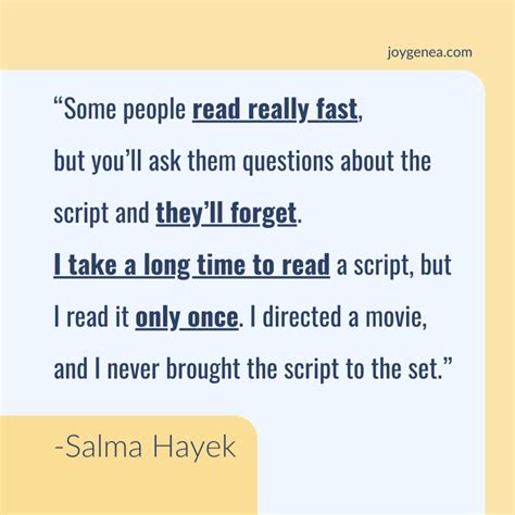 Inspirational Quote From Salma Hayek - Solutions By JoyGenea