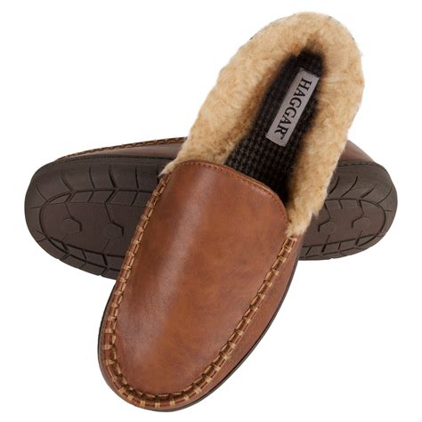 Haggar Mens Venetian Slipper Indoor/Outdoor House Shoe with Memory Foam ...