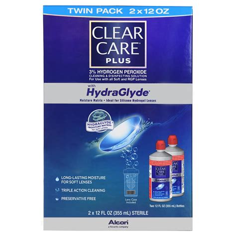 Clear Care Plus Contact Lens Cleaning and Disinfecting Solution, 2 Pack ...