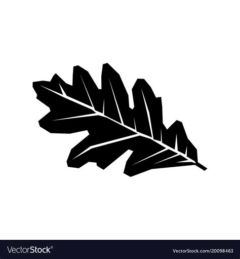 Oak leaf black silhouette icon isolated on a white