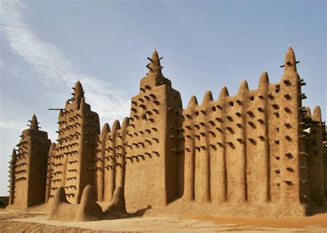 The Great Mosque in Djenne, Mali is made of mud