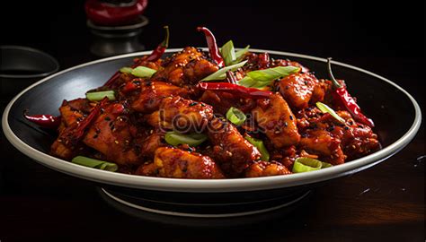 Delicious Chongqing Spicy Chicken Fiery Sichuan Dish Food Photography ...