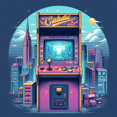 Premium Photo | Retro arcade machine gaming illustration