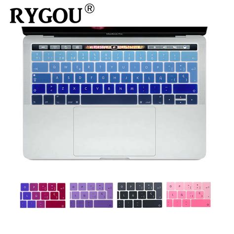 Rygou Gradient Ultra Slim Eu Spanish Keyboard Stickers For New Macbook ...