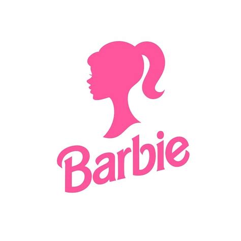 the logo for barbie's hair salon is shown in pink on a white background