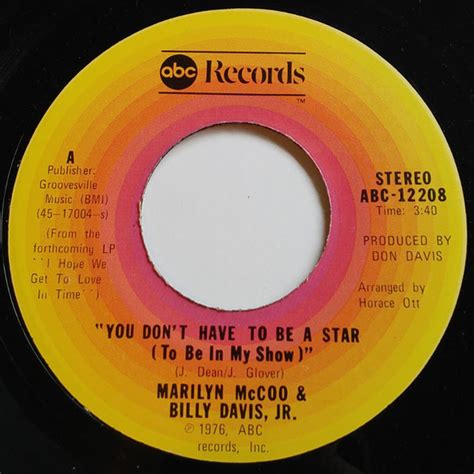 Billy Davis Jr. & Marilyn McCoo – You Don't Have To Be A Star (1976, Vinyl) - Discogs