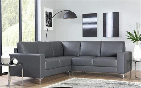 Baltimore Grey Leather Corner Sofa Only £699.99 | Furniture Choice ...