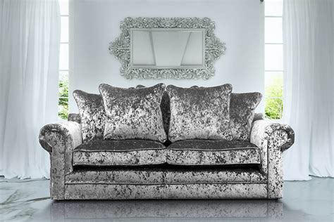 3+2 CHARLOTTE SOFA IN SILVER CRUSHED VELVET | ID Sofas Midlands Ltd ...