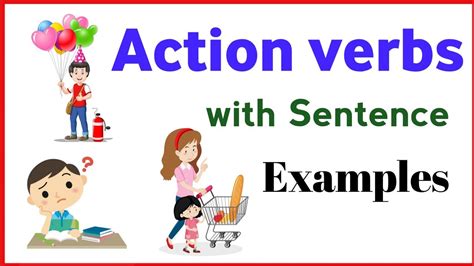 Action verbs with sentence examples for beginners | Action words | English speaking practise ...