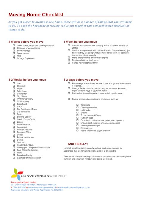 Moving Home Checklist - How to create a Moving Home Checklist? Download ...