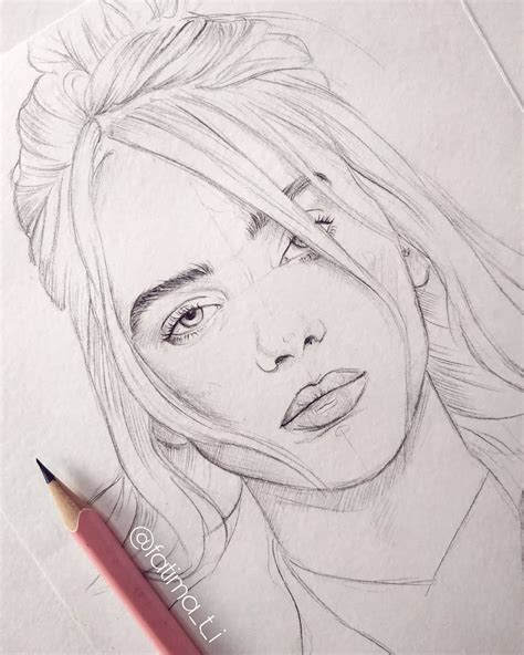 A pencil sketch of Billie Eilish #fatima_pencil_art #fatima_pencil ...