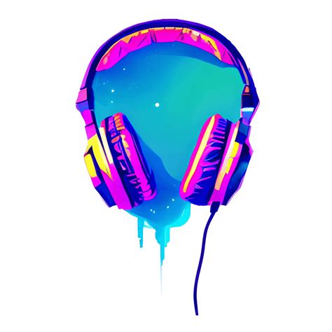 Cyberpunk Headphone Painting Neon Colors · Creative Fabrica