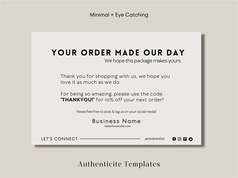 PRINTABLE Thank You Cards Business Template Etsy Small Business Thank ...