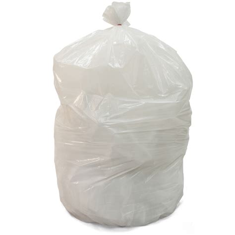 60 Gallon White Heavy Duty Trash Bags - 0.9 Mil