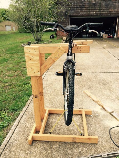 Homemade Wooden Bicycle Stand With Dual Mounting | Wooden bicycle, Bike stand diy, Wooden bike