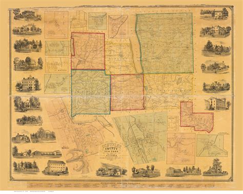 Schuyler County New York 1857 - Old Map Reprint - OLD MAPS