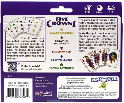 Chicago Mall Five Crowns five suited rummy style card game NEW www.synfulauth.com