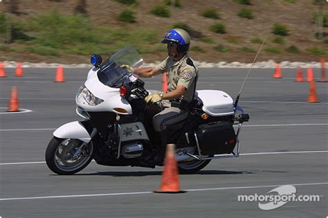 CHP Officer on the motorcycle skills competition course at Sears Point