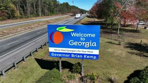 Welcome to Georgia sign. GA is known as ... | Stock Video | Pond5