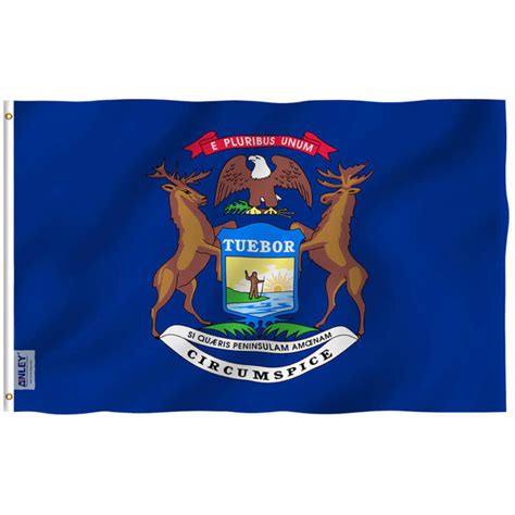 Fly Breeze 3x5 Foot Michigan State Flag - Anley Flags