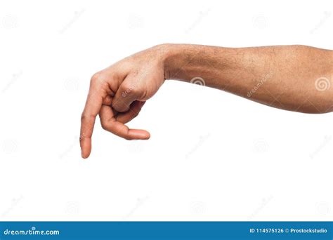 Hand Gestures - Man Pointing Down, Isolated Stock Photo - Image of background, keeping: 114575126