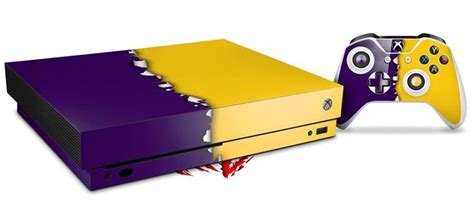 XBOX One X Console Controller Bundle Skins Ripped Colors Purple Yellow ...