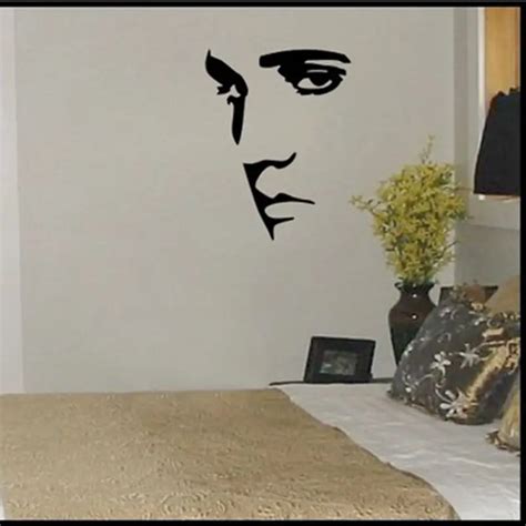 ELVIS PRESLEY Vinyl Wall Sticker Portrait Face Wall Art Mural Decals ...