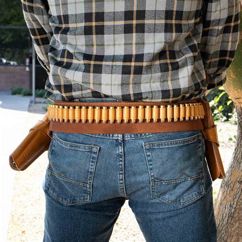 Holsters, Belts & Pouches Sporting Goods Black Leather Western BANDOLIER BANDOLERO Strap Belt ...