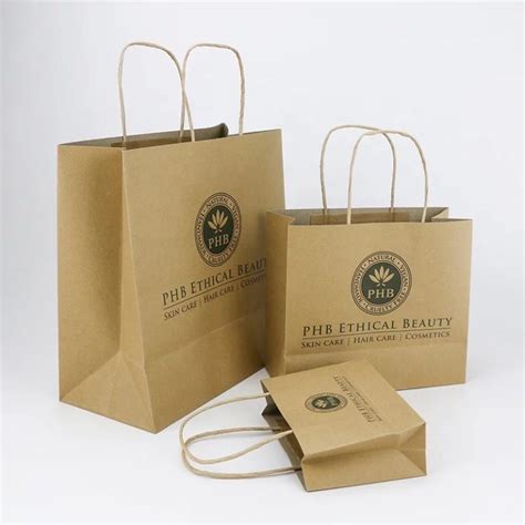 Custom Printed Twisted Handle Kraft Paper Bags - Comet Packaging