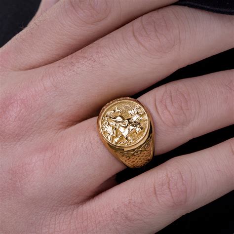 Sovereign Gold Ring For Men/Women | St. George | Danelian Jewelry