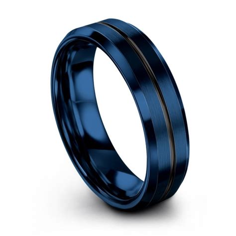 Empire Blue Dark Knight 6mm Wedding Ring - Wedding Band