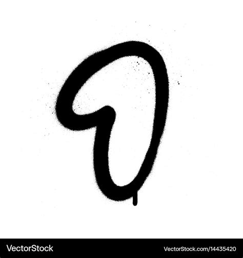 Graffiti bubble font number 1 in black on white Vector Image